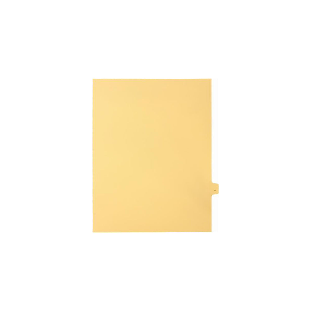Onglets Sterling Alpha Singles, lettre T, chamois, format lettre, coupe 1/26e, paquet de 25