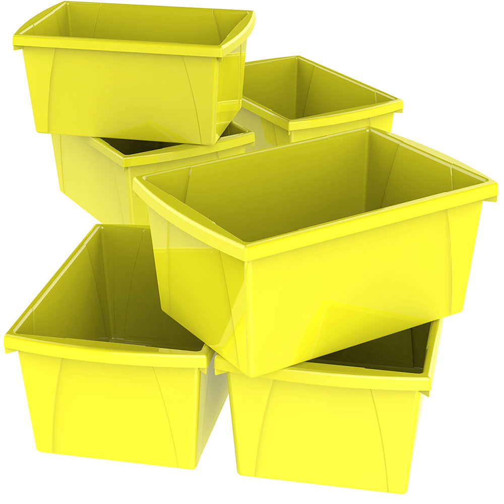 Storex 21L Classroom Storage Bin - Yellow (61484U06C)