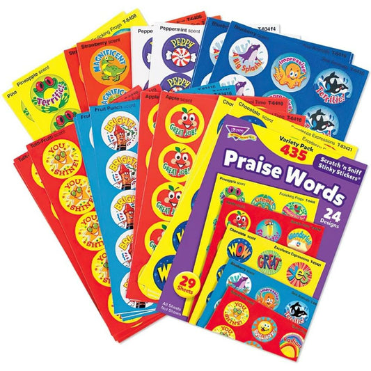 TREND Praise Words Scratch 'n Sniff Stinky Stickers Variety Pack, 435/pkg.
