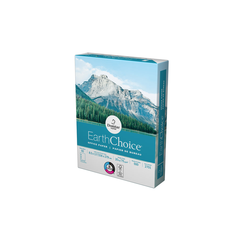 Domtar certifié FSC EarthChoice - Papier de bureau perforateur 3 trous - 20 lb - 8,5" x 11" - Blanc - 500 feuilles