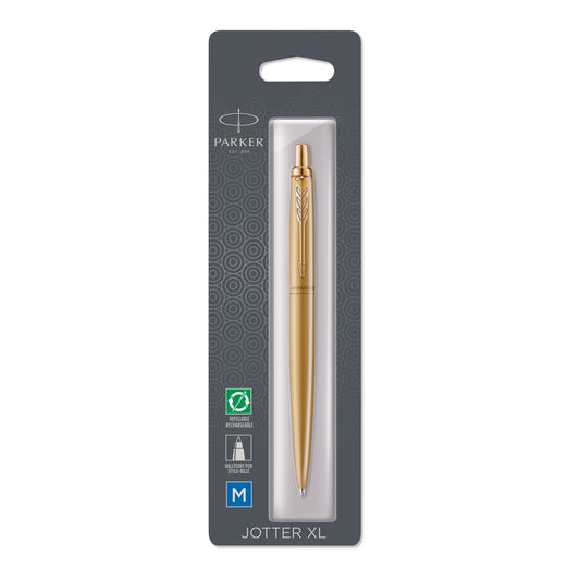 Parker Jotter XL Mono Ballpoint Pen - Gold - Medium Point - Blue Ink