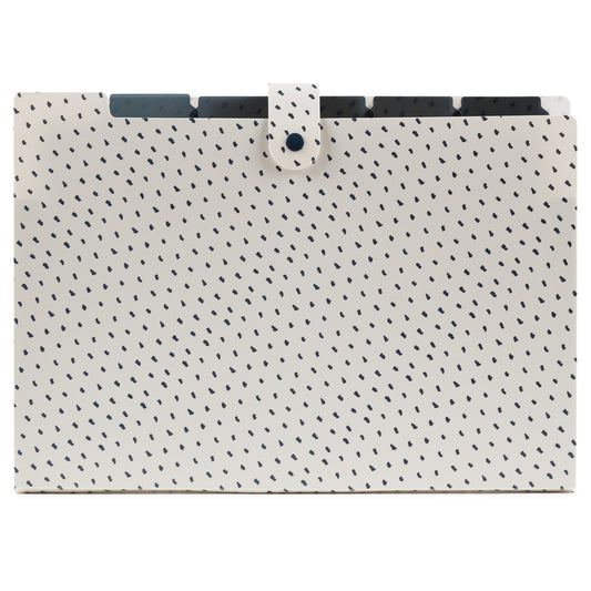 U Brands 5 Pocket Fashion Expandable File - Open Top - Navy Classic Chic Dots (3307F06-24)