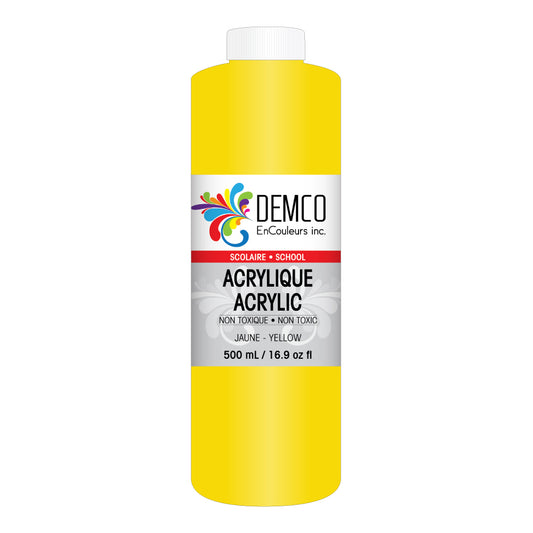 DEMCO EnCouleurs Inc School Acrylic Paint - 500 mL - Yellow