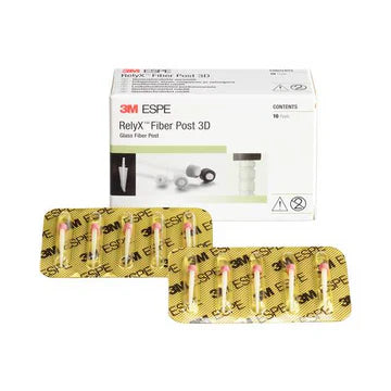 3M™ ESPE™ RelyX™ Fiber Post 3D, 56950/56949, red/pink, size 2/1 (1.6/1.3 mm dia), 10 posts