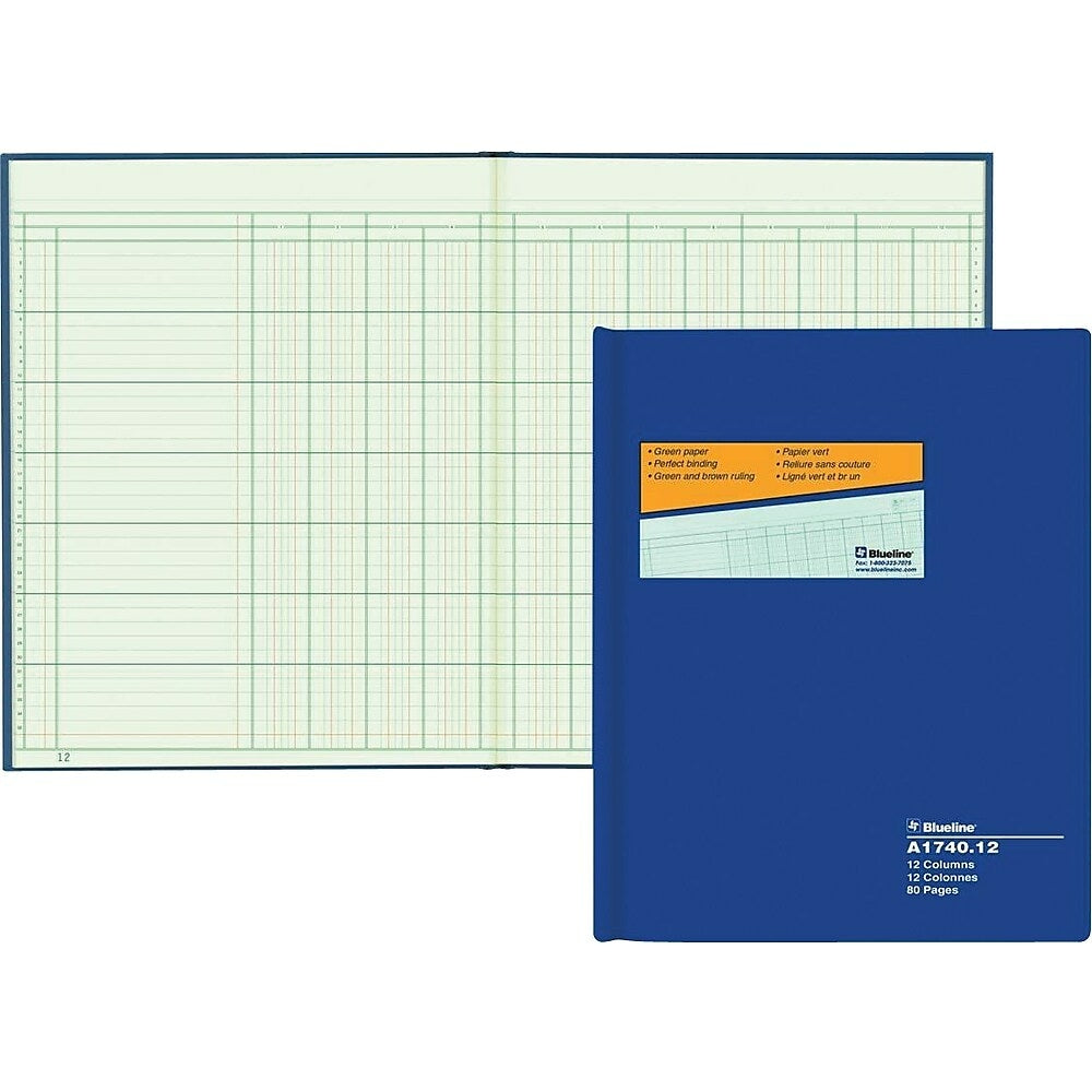 Cahier à colonnes Blueline A1740, A1740-12, 12 colonnes