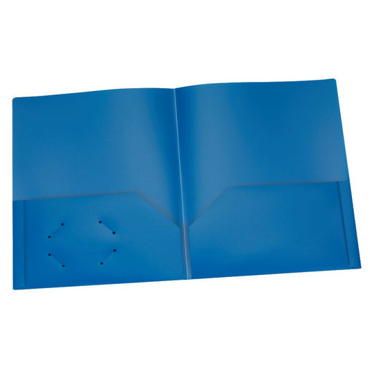 Chemises Oxford Poly à deux pochettes - Format lettre - Bleu - Paquet de 25
