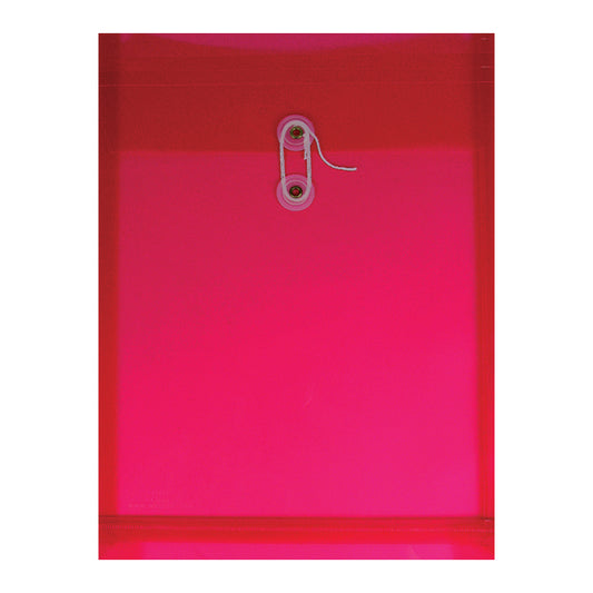 Winnable Button-Tie Closure Top Opening Poly Envelope - 9 1/2"W x 13"H - Red
