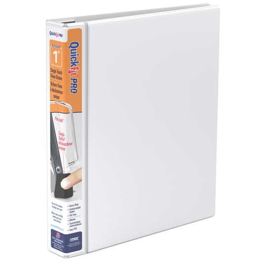 Davis Group QuickFit Pro HD Single Touch Pin-Lock 1" View Binder - White