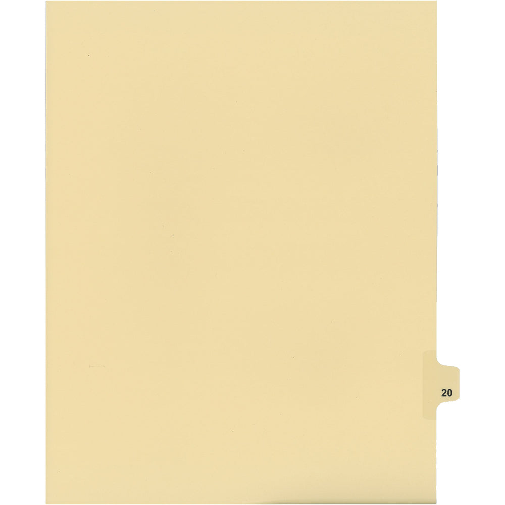 Southwest Index Tabs - Number #20 - Buff - 1/25 Cut - 25 Pack