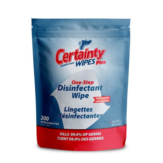 Certainty Plus Unscented Disinfectant Wipes - 6.7" x 7" - 200 Wipes