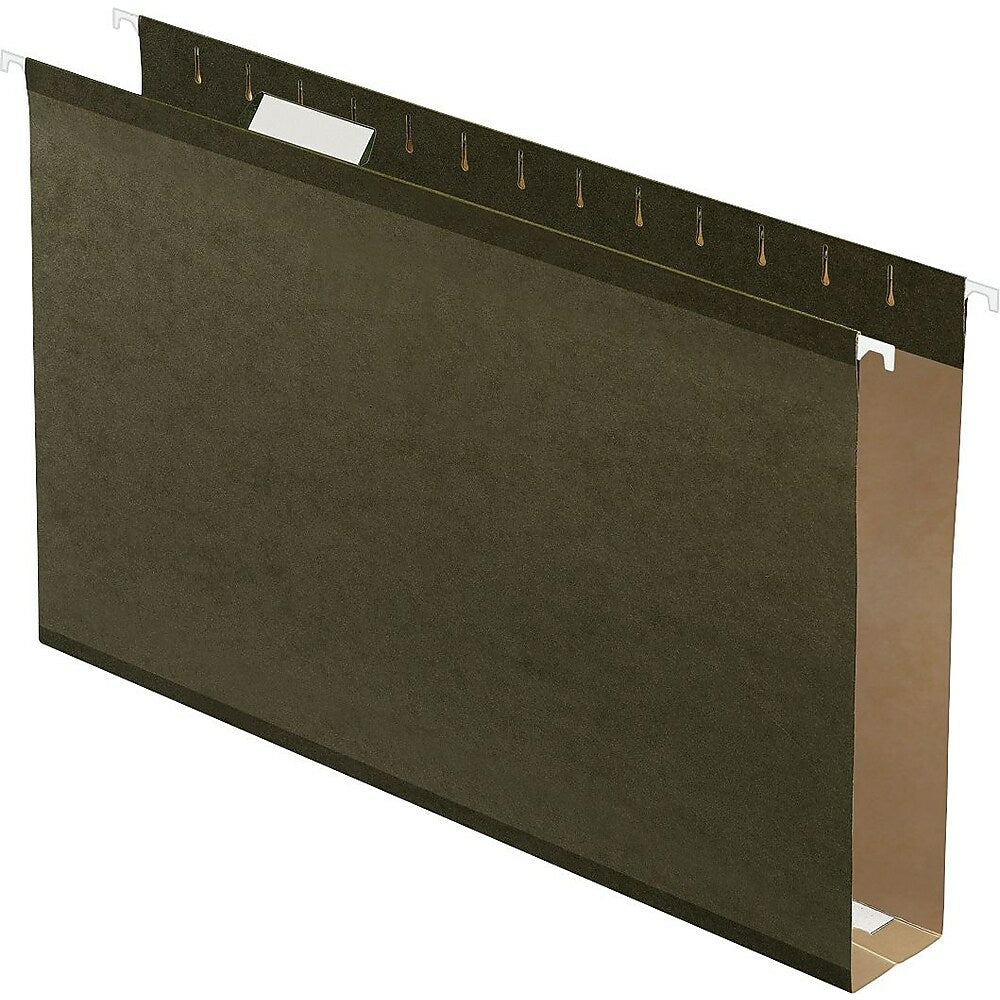 Pendaflex Extra Capacity Reinforced Standard Green Hanging Folders - 2" Expansion - Legal Size - 25 Pack