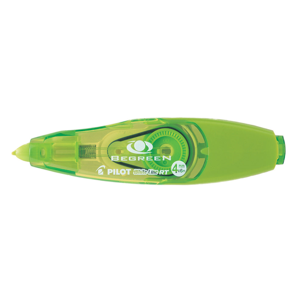 Pilot BeGreen White Line Retractable Correction Tape - 6 m x 4 mm - White - 10 Pack