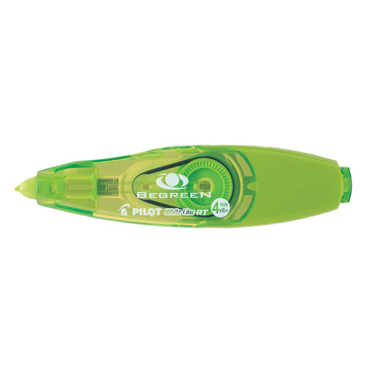 Pilot BeGreen White Line Retractable Correction Tape - 6 m x 4 mm - White - 10 Pack
