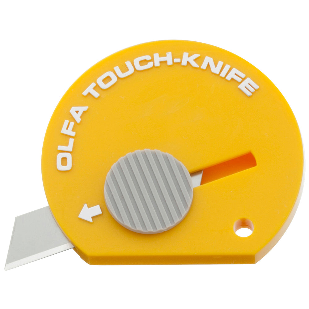 Couteau tactile multi-usages jetable OLFA TK-4 avec lame rétractable - Jaune