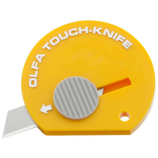 Couteau tactile multi-usages jetable OLFA TK-4 avec lame rétractable - Jaune