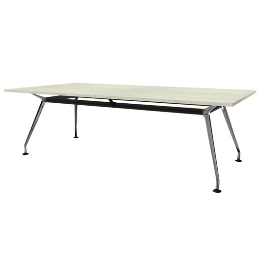 Heartwood HDL Innovations Upscale 8 Person Rectangle Boardoom Table - Winter Wood Chrome