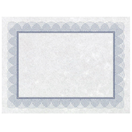 St. James Regent Certificates - Letter Size - 24 lbs. Bond Paper - 8 1/2" W x 11" L - Blue - 100 Pack