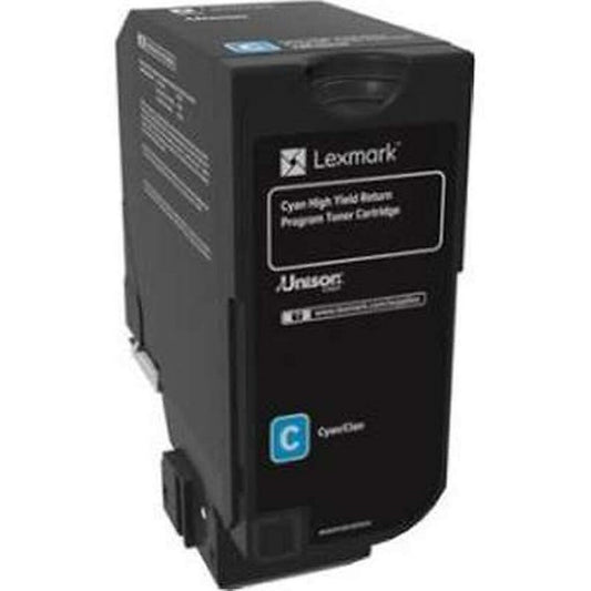Cartouche de toner cyan à rendement élevé Lexmark CS725 (74C1HC0)