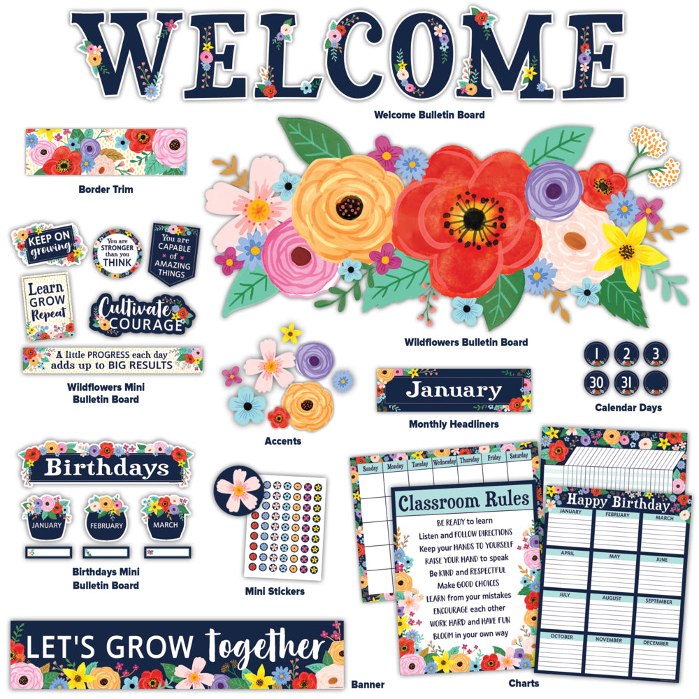 Teacher Created Resources Wildflowers Classroom Décor Set