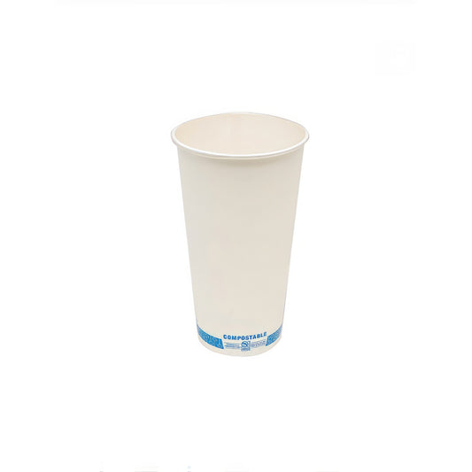 Eco-Packaging Compostable Paper Cold Cup - 22 oz - 1000 Pack