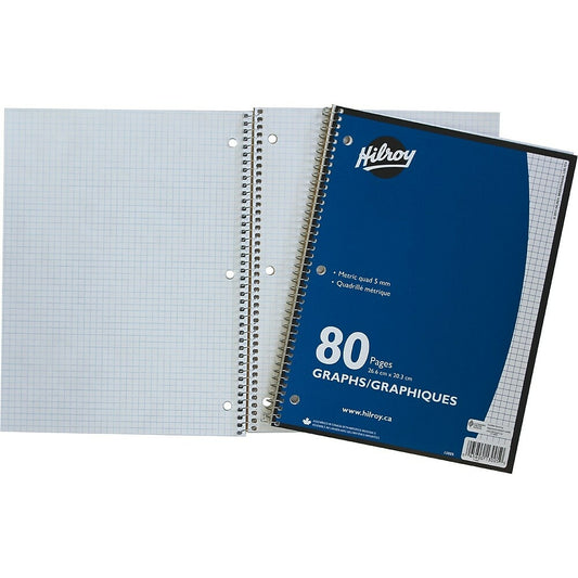 Carnet Hilroy - 5 carrés par pouce - 10-1/2" x 8" - 80 pages