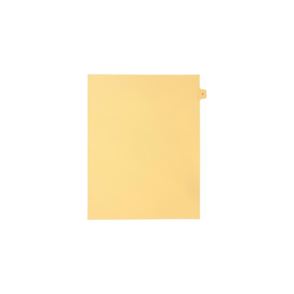 Onglets numériques Sterling Singles, n° 2, chamois, format lettre, coupe 1/15, paquet de 25
