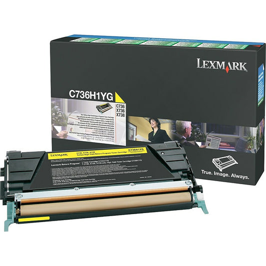 Cartouche de toner jaune Lexmark C736H1YG – Haut rendement – ​​Programme de retour (C736H1YG)