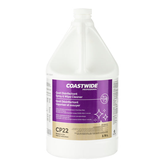 Coastwide Professional CP22 Quat Disinfectant Spray & Wipe Cleaner - 3.78 L