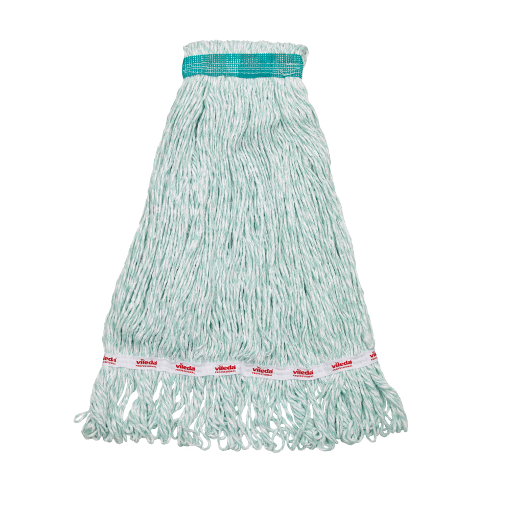 Balai à franges Vileda MicroEco à bande étroite et à bout bouclé, 590 g, vert