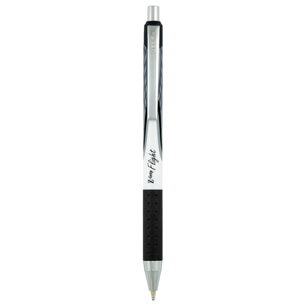 Stylo à bille rétractable Zebra Z-Grip Flight - 1,2 mm - Pointe large - Encre noire