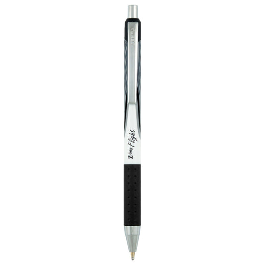 Stylo à bille rétractable Zebra Z-Grip Flight - 1,2 mm - Pointe large - Encre noire