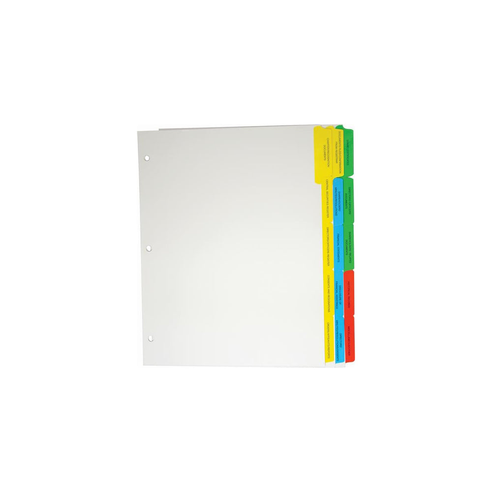 Corporate Minute Book Index Tabs