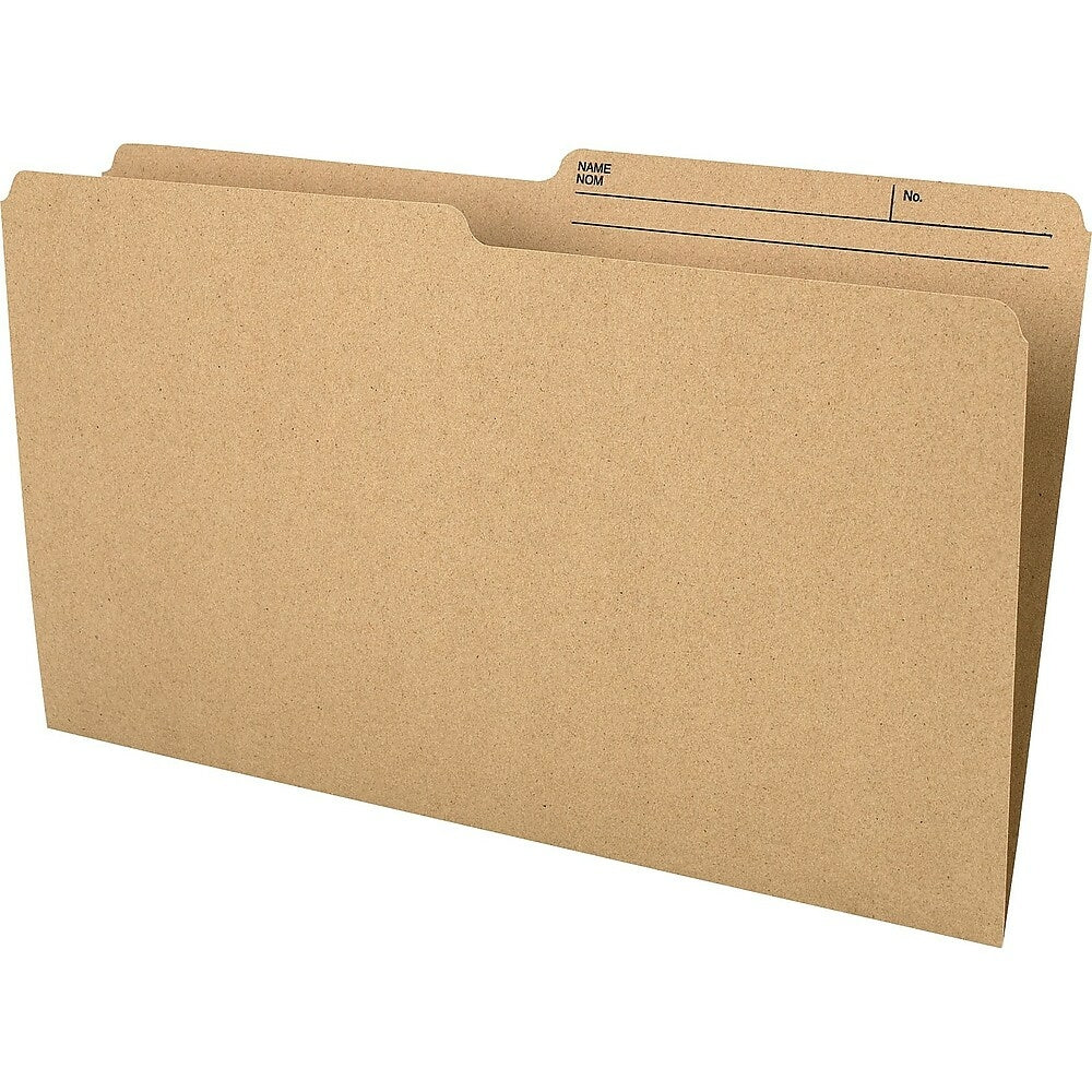 Staples 1/2 Cut Recycled File Folders - Legal Size - 100 Pack