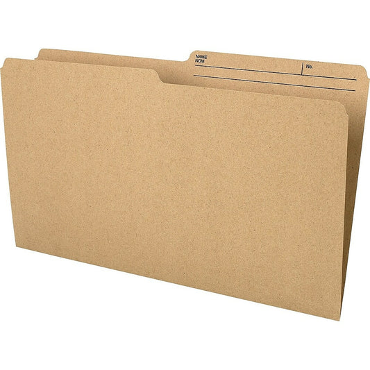 Chemises de classement recyclées Staples demi-coupe - Format légal - Paquet de 100