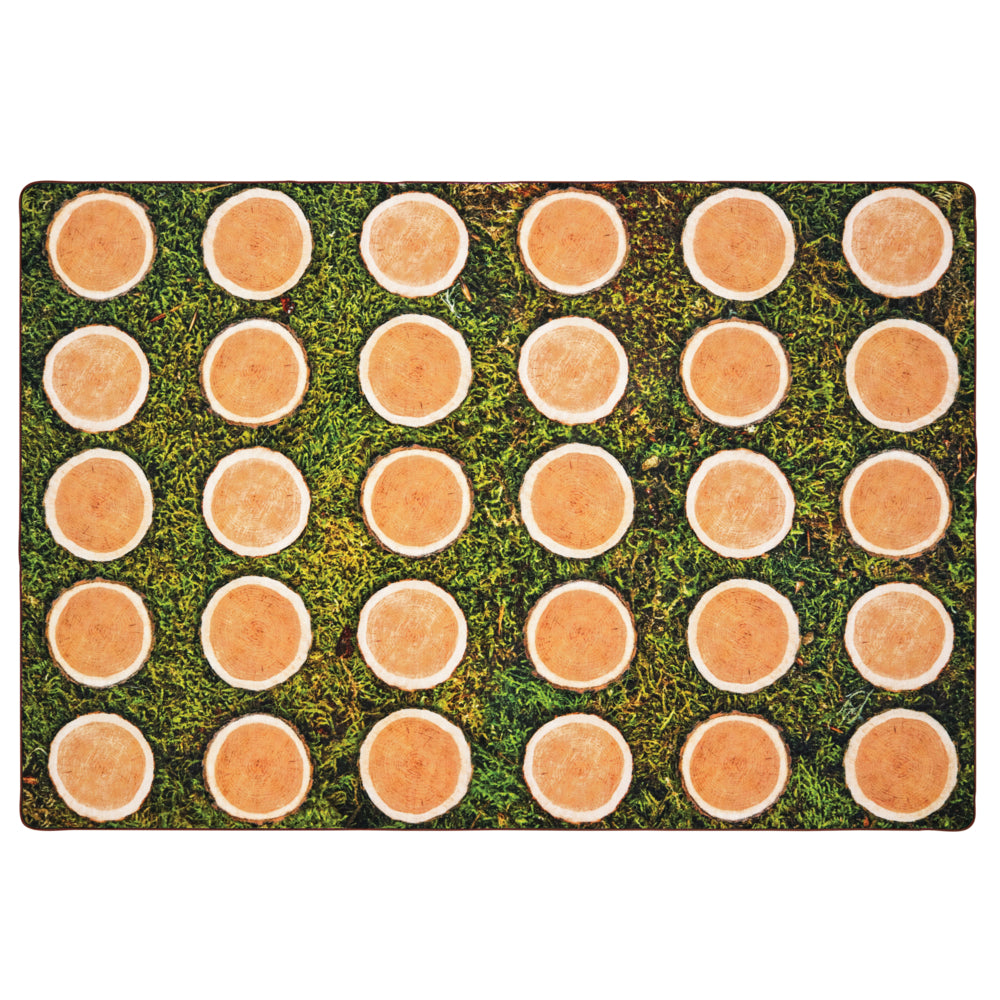 Carpets for Kids Pixel Perfect Collection Tree Rounds Seating Rug - 6' x 9'