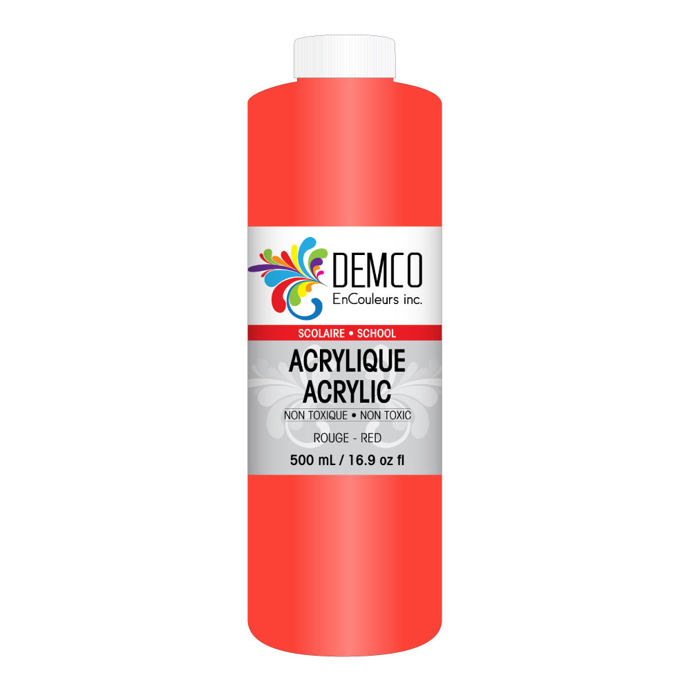 DEMCO EnCouleurs Inc School Acrylic Paint - 500 mL - Red