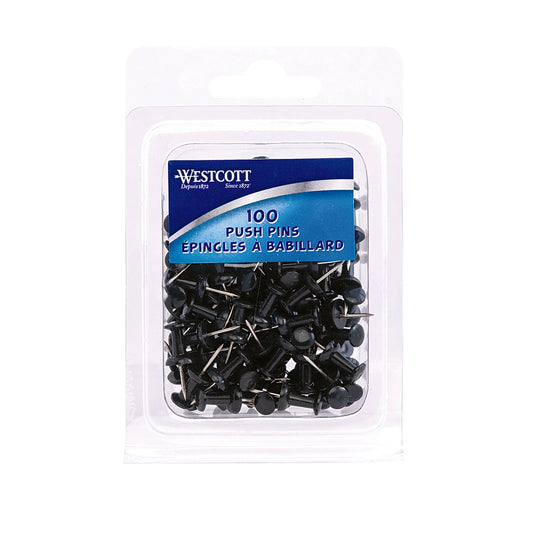 Punaises Westcott - 1" - Noires - Paquet de 100
