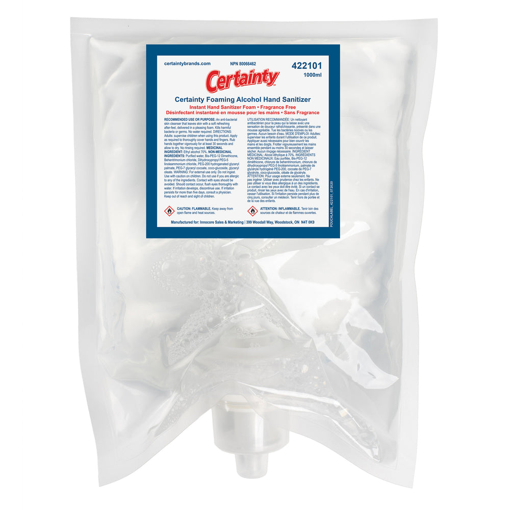 Certainty Alcohol Base Foam Sanitizer - 1000 mL - 4 Pack