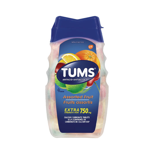 Antiacide extra fort Tums - Fruits assortis - Paquet de 100