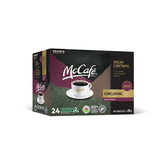 McCafé High Grown Organic Dark Roast - K-Cup Coffee Pods - 24 Pack