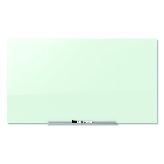 Tableau magnétique effaçable à sec Quartet InvisaMount en verre - 50" x 28" - Blanc