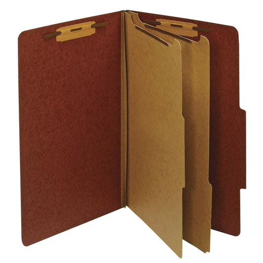 Pendaflex Classification Folder - Legal Size - 2 Dividers - Red