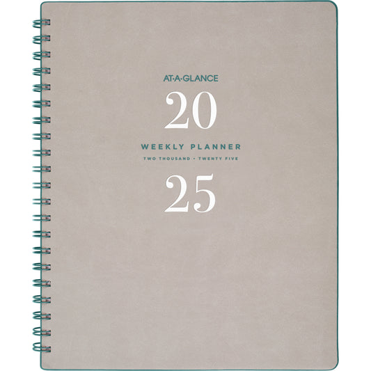 AT-A-GLANCE 2025 Signature Weekly/Monthly Planner - 11" H x 8-3/4" W - Grey - English