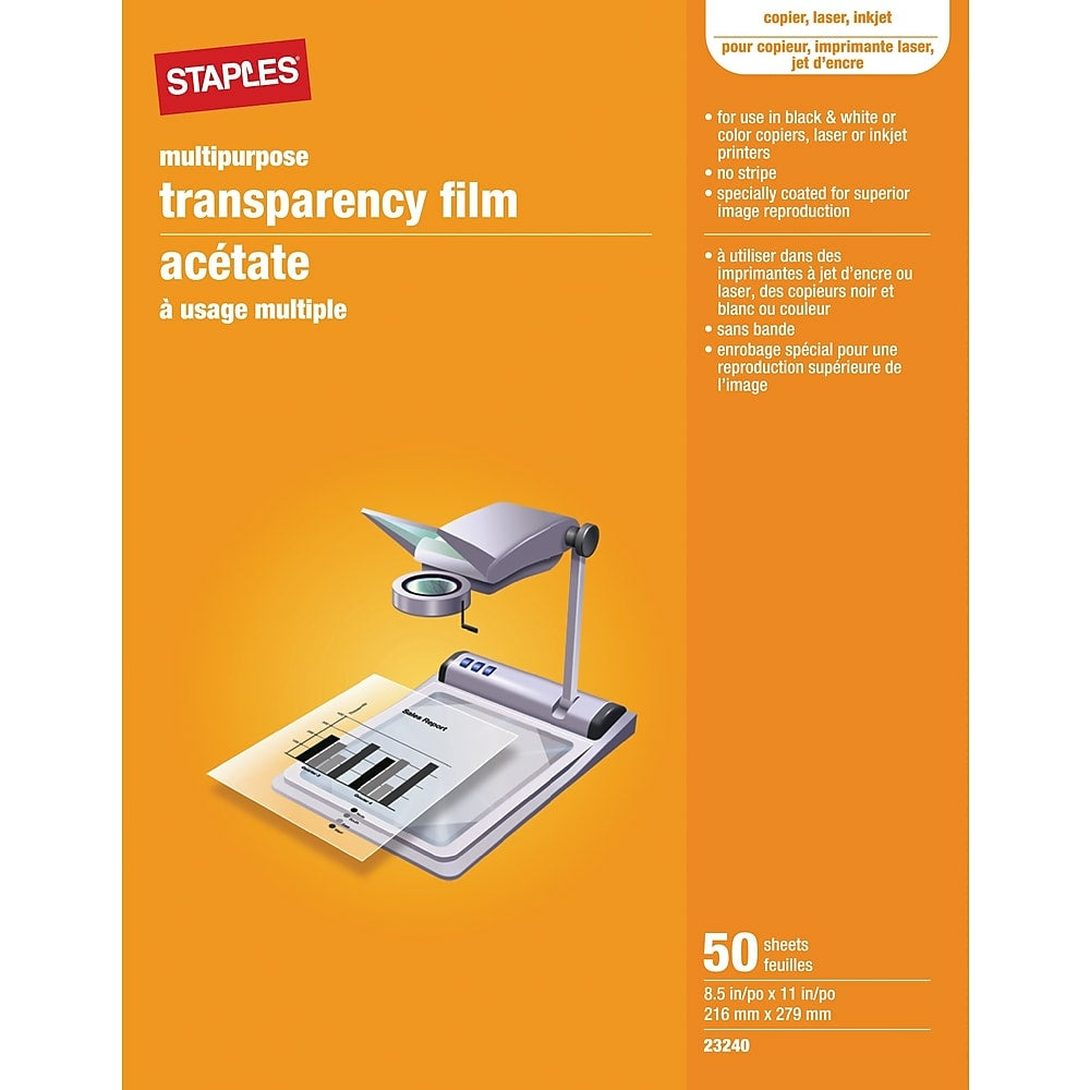 Film transparent multi-usages Staples, paquet de 50