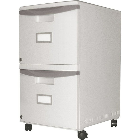 Storex Locking File Double Drawer, White