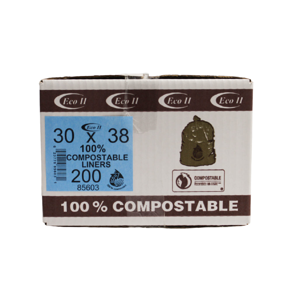 ECO II 100% Compostable Industrial Bags - 30" x 38" - Frosted - 200 Pack