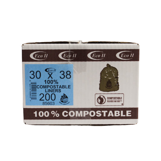 ECO II 100% Compostable Industrial Bags - 30" x 38" - Frosted - 200 Pack