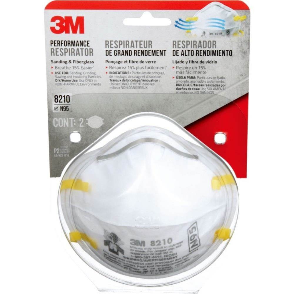 Respirateurs N95 3M Performance pour le ponçage et la fibre de verre, paquet de 2