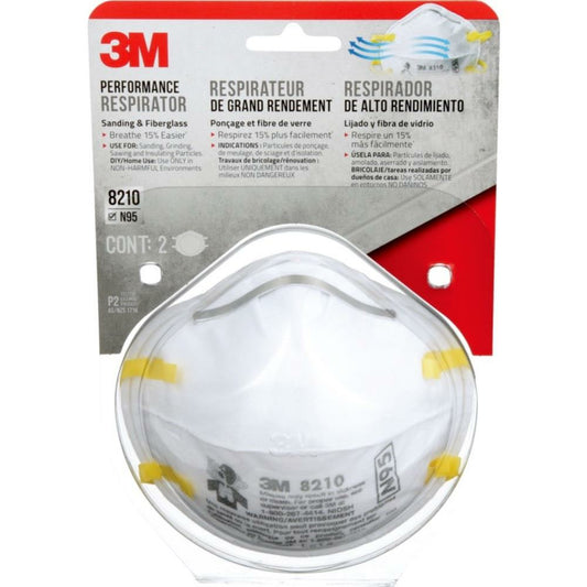 3M Performance Sanding and Fibreglass N95 Respirators, 2/pkg