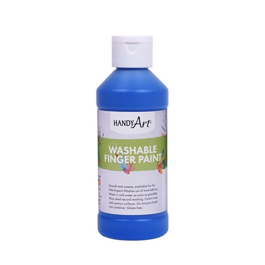 Handy Art Washable Flourescent Finger Paint, Flourescent Blue, 237ml